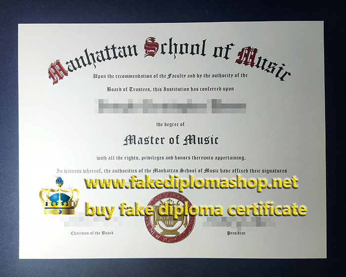 MSM diploma, Manhattan School of Music diploma