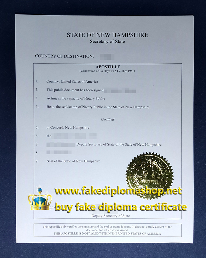 State of New Hampshire Apostille